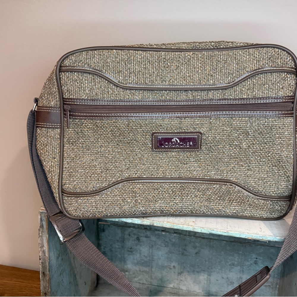 MINT Vtg JORDACHE  Tweed Carry On Overnight Duffel Bag Tote Luggage Weekender